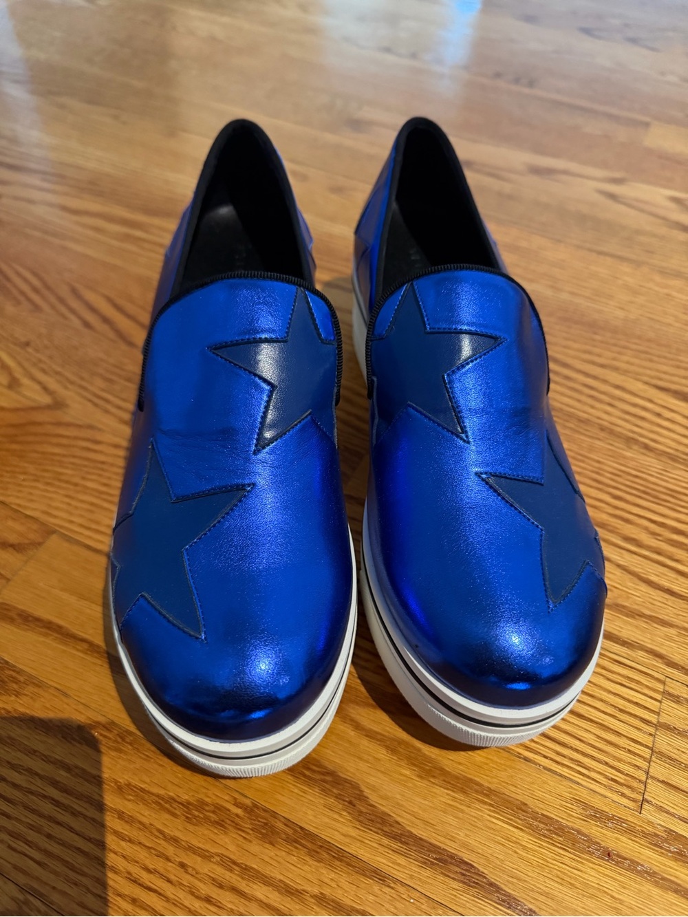 Stella McCartney Metallic Blue Star Slip-On Women's Sneakers
